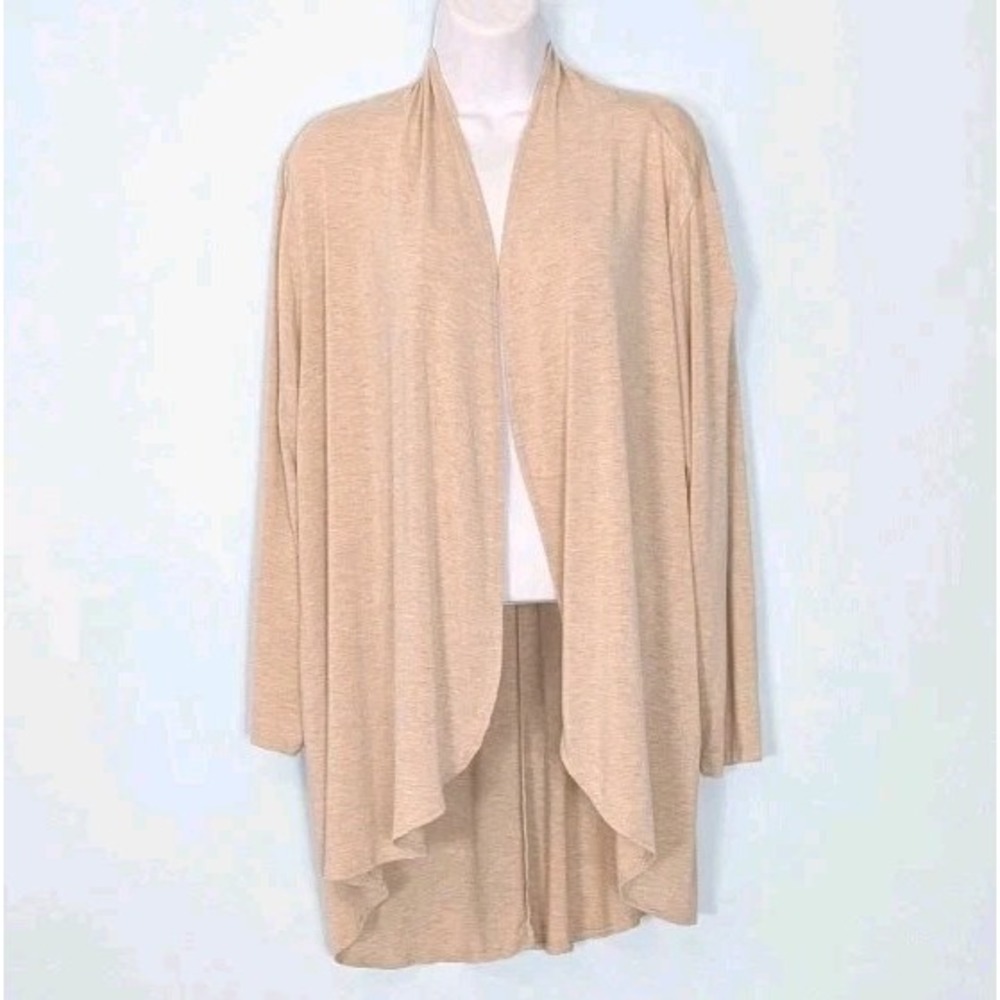 Lane Bryant Open Front Cardigan Light Weight 2X 18/20 Tan Heather Long Soft